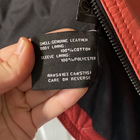 Red Genuine Leather Jacket - Picture 5 of 6